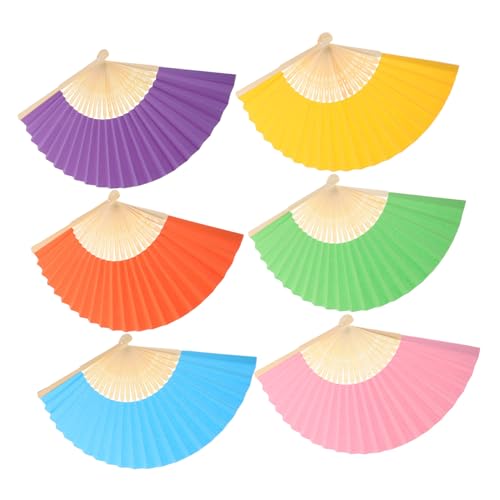 SOLUSTRE 6 Stück Bunte Papierfaltfächer Leere Handfächer für Diy Bastelmaterial für Kreative Aktivitäten im Kindergarten für Partys und Freizeitgestaltung SOLUSTRE 6 Stück Bunte Papierfaltfächer Leere Handfächer für Diy Bastelmaterial für Kreative Aktivitäten im Kindergarten für Partys und Freizeitgestaltung von SOLUSTRE