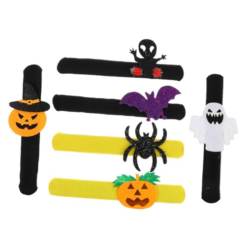 SOLUSTRE 6 Stück Halloween Slap Armbänder Kreative Halloween Spielzeuge Verschiedenen Designs Kürbis Fledermaus für Partys und Geburtstagsfeiern SOLUSTRE 6 Stück Halloween Slap Armbänder Kreative Halloween Spielzeuge Verschiedenen Designs Kürbis Fledermaus für Partys und Geburtstagsfeiern von SOLUSTRE