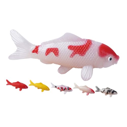 SOLUSTRE 6 Stück Koi-Fisch-Modell Fischtankdekoration Kunstfisch für Teich Mini -Fisch einzigartige Aquariendekorationen Angelstatue für Teich kleine Plastikfische PVC SOLUSTRE 6 Stück Koi-Fisch-Modell Fischtankdekoration Kunstfisch für Teich Mini -Fisch einzigartige Aquariendekorationen Angelstatue für Teich kleine Plastikfische PVC von SOLUSTRE