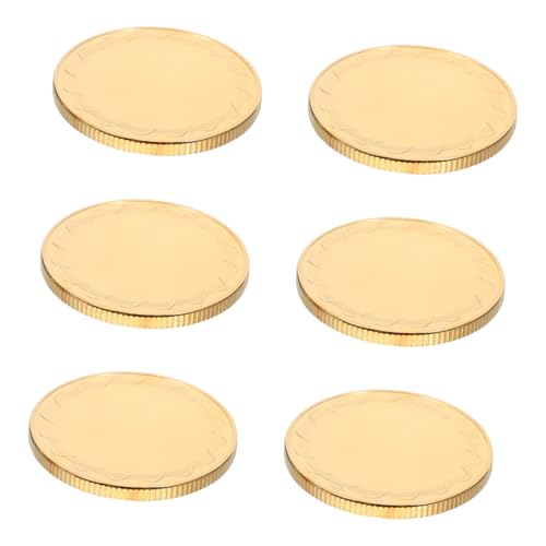 SOLUSTRE 6 Stück Teiliges Blanko Münzen mit Goldplattierter Spiegeloberfläche und Dekorativem Rand Uv Druckfähige Gravur Münzen für Diy Bastelarbeiten Geburtstags und Reisememorabilien von SOLUSTRE