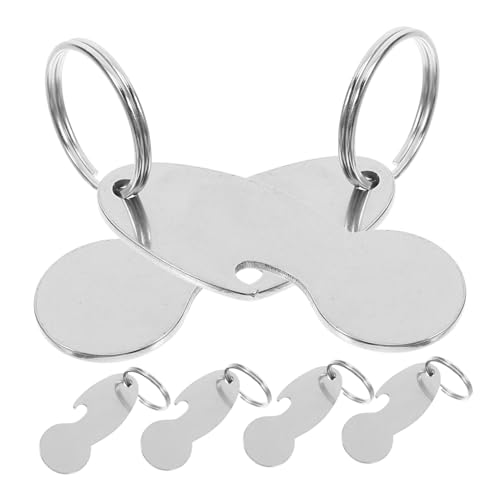 SOLUSTRE 6 Stück Teiliges Einkaufschip Schlüsselanhänger Tragbare Metall Trolley Tokens mit Einzigartigem Ziehdesign Langlebig Leicht Modisch für Supermarkt Einkaufswagen Passt an von SOLUSTRE