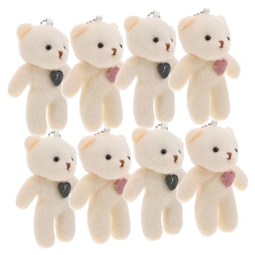 SOLUSTRE 8 Stück Bär Schlüsselanhänger Kleiner Stoffbär Winziger Abschluss Stofftier Bär Puppe Winzige Bären Minibären Großpackung Valentinstagsbär Gefüllte Mini Kleine Tiere Winzige von SOLUSTRE
