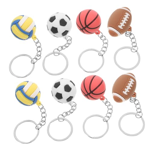 SOLUSTRE 8 Stück Ball Ornamente Schlüsselanhänger Für Ball Schlüsselanhänger Sportball Schlüsselanhänger Sport Partygeschenke Schlüsselanhänger Sport Schlüsselanhänger Basketball von SOLUSTRE