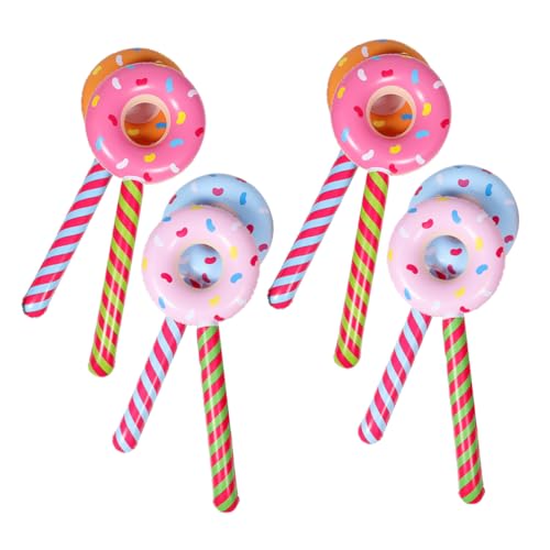 SOLUSTRE 8 Stück Teiliges Aufblasbares Donut Partydekor PVC Süße Donut und Lollipop Pastellfarben für Geburtstag Candyland Feier von SOLUSTRE