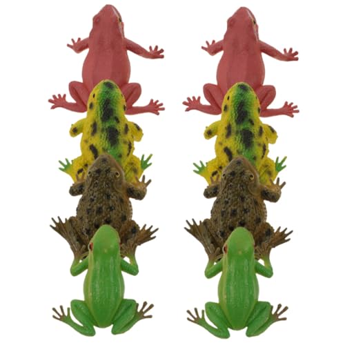 SOLUSTRE 8 Stück Teiliges Froschspielzeug mit Sound Realistische Figuren in Bunten Farben Pädagogisch für Lebensechte Froschmodelle aus Weichem Material für Spiel und Dekoration von SOLUSTRE
