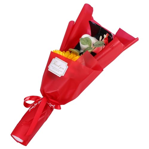 SOLUSTRE Abschlussbärblüten Blumensträuße Kleine Ausgestopfte Bärenpuppen Blumenstrauß Party Für Sie Ihn College Valentinal Day Hochzeitsfeier von SOLUSTRE