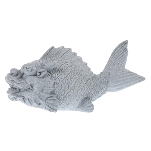 SOLUSTRE Dekorative Drachenfischstatue Dekorationen Aquarium Tank Drachenfisch-skulptur- Zarte Drachenfischfigur Desktop-drachenfischfigur Bürodekor Blausteinpulver von SOLUSTRE