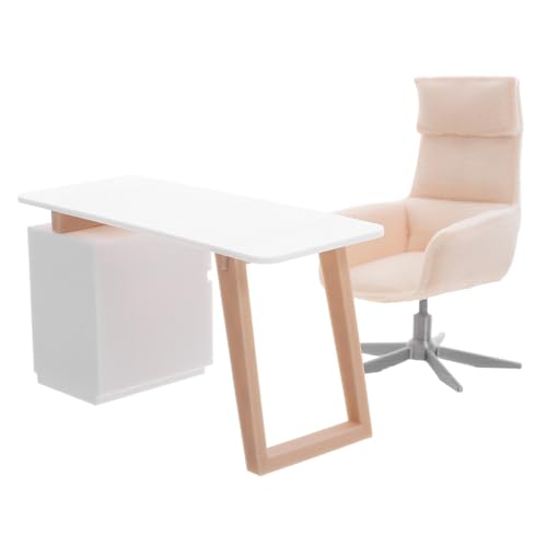 SOLUSTRE Dollhouse Computer Desk Modell Mini Möbel für DIY Puppenhaus Dekoration Leichtes Robustes Miniatur Büro Zubehör von SOLUSTRE