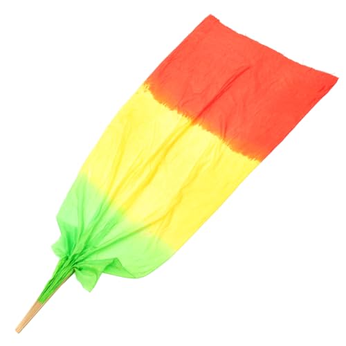 SOLUSTRE Farbenfroher Bauchtanz Fächer aus Langem Seidensatin mit Farbverlauf Leicht und Langlebig aus und Seide für Bauchtanz Gruppentanz und Bühnenauftritte Perfektes für Zufällige Farbe von SOLUSTRE