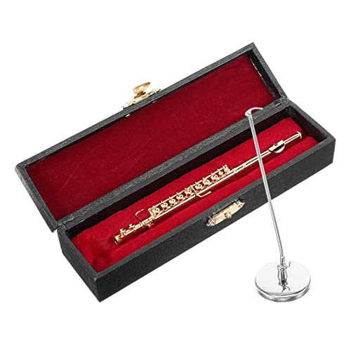SOLUSTRE Flötenmodellschmuck Mini-Instrumente für Puppenhaus Miniaturen Mini-Musikinstrumentenmodell Modelle von Musikinstrumenten Miniaturinstrumente Kupfer Golden von SOLUSTRE