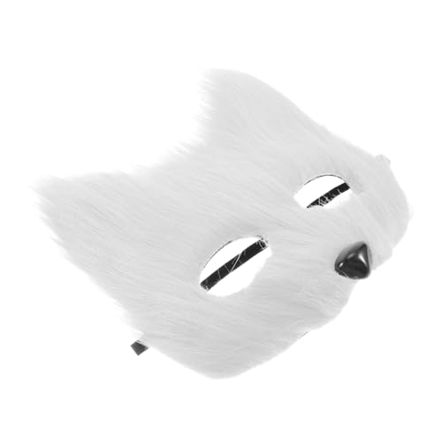 SOLUSTRE Fuchs Maske Halloween hängende Dekorationen Thanksgiving -Hüte Pilgerhut Pilz Kostüm Damen verrückte hüte für erwachsene Kürbiskostüm Fledermaushut Kürbis- Flanell Weiß von SOLUSTRE