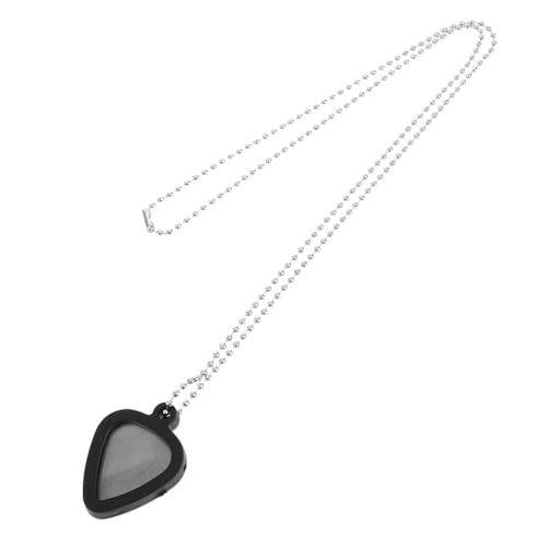 SOLUSTRE Gitarren Plektrum Halskette Verstellbar mit Silikon Pick Halter Herzform Zubehör für Bass Ukulele Gitarristen und Aufbewahrung von SOLUSTRE