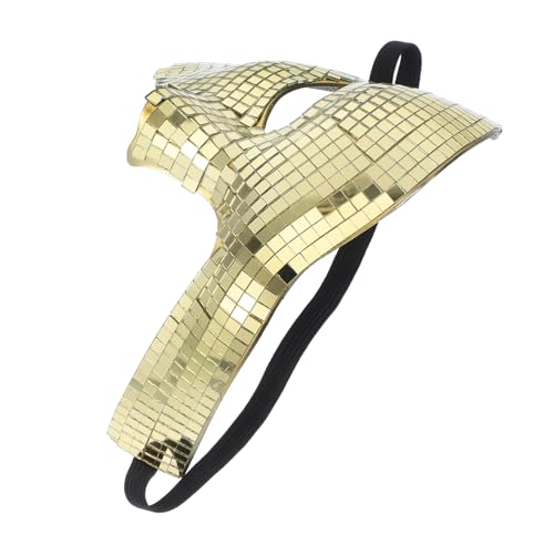 SOLUSTRE Halloween Disco Maske Halbgesichts Masquerade Maskeradenmaske für Damen und Herren Leichte Kompakte Goldene Party Gesichtsmaske für Karneval Tanz Halloween und Musik Events von SOLUSTRE