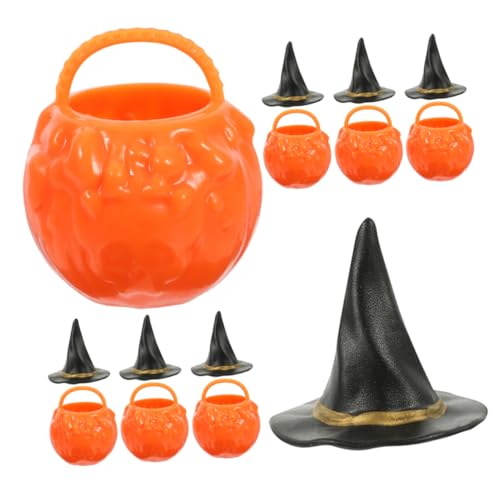 SOLUSTRE Halloween Miniatur Kessel und Hexenhut Teiliges DIY Party Deko aus Robustem Mini Hexenhut und Kessel in Orange und Schwarz Vielseitig für Puppenhaus Tisch und für Halloween Partys SOLUSTRE Halloween Miniatur Kessel und Hexenhut Teiliges DIY Party Deko aus Robustem Mini Hexenhut und Kessel in Orange und Schwarz Vielseitig für Puppenhaus Tisch und für Halloween Partys von SOLUSTRE