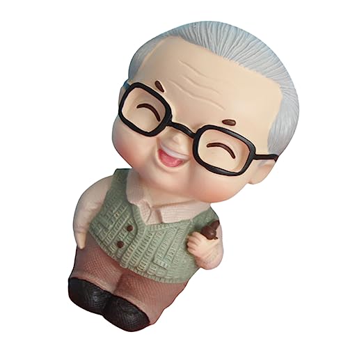 SOLUSTRE Hochwertige Harz Figurine Großeltern als Kuchen Dekoration Leichtes Langlebiges Doll Cake Topper für Geburtstagsfeiern und Festliche Anlässe Gestaltete Kuchenverzierung von SOLUSTRE