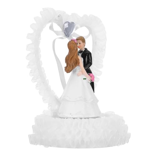 SOLUSTRE Hochzeitstorte Topper Umarmende Figur aus Harz Romantisches Ornament für Hochzeitsdekoration Desktop Statue für Besondere Anlässe Design von SOLUSTRE