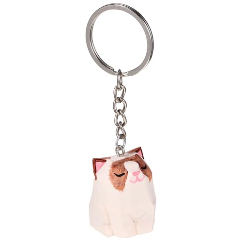 SOLUSTRE Holz Katze Schlüsselanhänger Handgeschnitzt Langlebig Anhänger für Taschen und Schlüssel Kreativ Katzenliebhaber SOLUSTRE Holz Katze Schlüsselanhänger Handgeschnitzt Langlebig Anhänger für Taschen und Schlüssel Kreativ Katzenliebhaber von SOLUSTRE