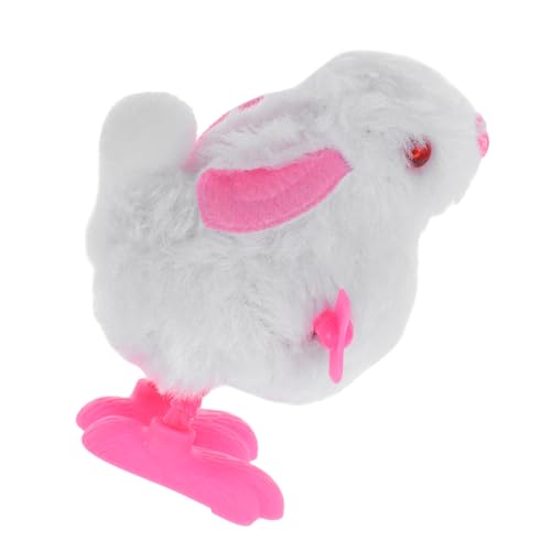 SOLUSTRE Hüpfendes Hasenuhrwerk Springen Kaninchen Aufziehen Kuscheltier Kleinkinder Wind Hase Aufziehen Knuddelig Ausgestopft Plüsch Roboterhase Weihnachtshase Plastik von SOLUSTRE