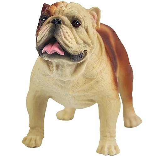 SOLUSTRE Realistische Hundestatue aus Kunststoff Dekorative Hundefigur für Kinder Plüschhund Design für Schreibtisch Zuhause Süße Tierfigur als Hundefigur als Kreative Deko von SOLUSTRE