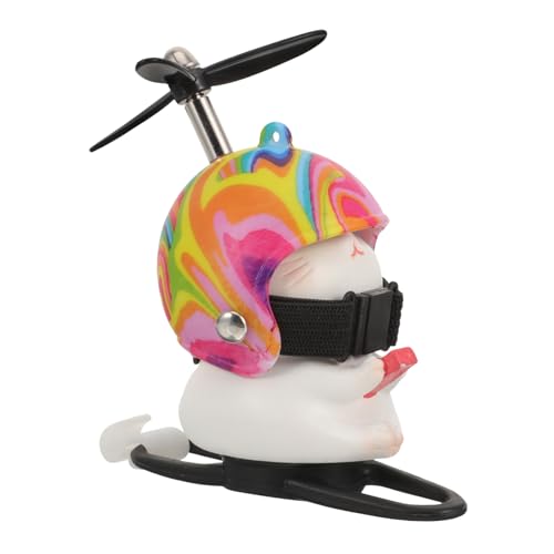 SOLUSTRE Katze Fahrradhelm Dekoration mit Propeller Handgefertigtes Autoornament für Armaturenbrett Kreative Katzenfigur Witziges Fahrradzubehör für Motorrad und Auto SOLUSTRE Katze Fahrradhelm Dekoration mit Propeller Handgefertigtes Autoornament für Armaturenbrett Kreative Katzenfigur Witziges Fahrradzubehör für Motorrad und Auto von SOLUSTRE
