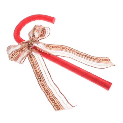 SOLUSTRE Kinderkostüm Krücke mit Roter Schleife Kindgerechte Vielseitiges Weihnachts und Valentinstags Accessoire Dekorativer Bogenstab für Karneval Cosplay und Geburtstagsfeiern von SOLUSTRE