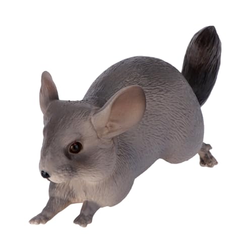 SOLUSTRE Lebensechte Große Chinchilla Tierfigur aus Hochwertigem Kunststoff Robustes Wildtiermodell für Wohn und Bürodekoration Detailgetreue Desktop Deko mit Spezieller von SOLUSTRE