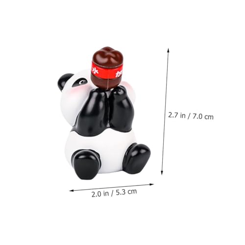 SOLUSTRE Leichte Resin Panda Statue mit Niedlicher Trink Design Natürliche Farben Dekoratives Tisch und Gartendeko Ornament für Garten Terrasse Rasen und Innenräume von SOLUSTRE