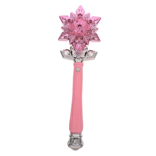 SOLUSTRE Leuchtender Zauberstab mit LED Schneeflockenlicht Bunter Musik Zauberstab für Vielseitiges Cosplay und Party Accessoire für Bühnenauftritte und Kostümspiele von SOLUSTRE