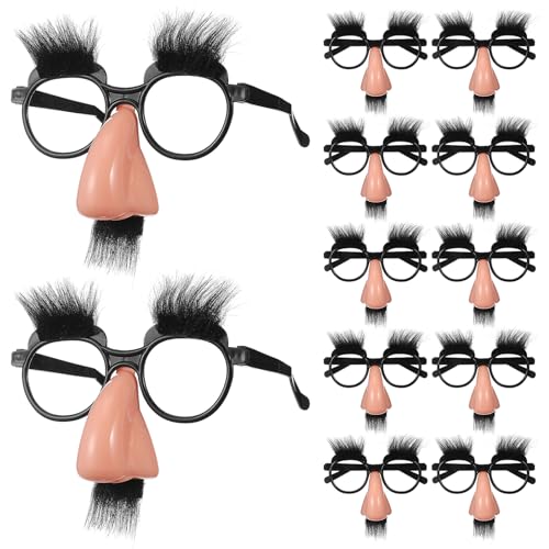 SOLUSTRE Lustige Brillen Mit Großer Nase – 12 Stück Halloween-Brillen Mit Nase Augenbrauen Und Bart Neuartiges Kostüm 4. 72 Zoll Große Brille Für Cosplay-Requisiten Für Alte Männer von SOLUSTRE