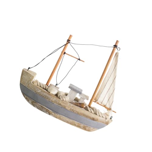 SOLUSTRE Mediterrane Holzdeko Segelboot Handgefertigt Tischdekoration Nautisch Schmuck Holzmodell für Strand Meer Liebhaber SOLUSTRE Mediterrane Holzdeko Segelboot Handgefertigt Tischdekoration Nautisch Schmuck Holzmodell für Strand Meer Liebhaber von SOLUSTRE