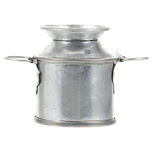 SOLUSTRE Mini-Blumenkübel puppenhauszubehör Dollhouse Accessories Dollhouse zubehör Winziger Blumenkübel Garten Decor Milch Links Vase Mini-Eimer Miniaturornament Mini-Hausmodelle Metall von SOLUSTRE