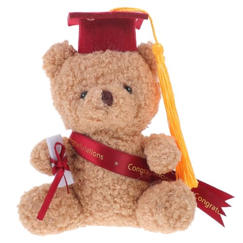 SOLUSTRE Mini Plüsch Abschlussbär Süße Dekoration für Blumensträuße zur Graduierung Weinrot aus Hochwertigem Plüsch für Feierlichkeiten und Kreative Arrangements SOLUSTRE Mini Plüsch Abschlussbär Süße Dekoration für Blumensträuße zur Graduierung Weinrot aus Hochwertigem Plüsch für Feierlichkeiten und Kreative Arrangements von SOLUSTRE