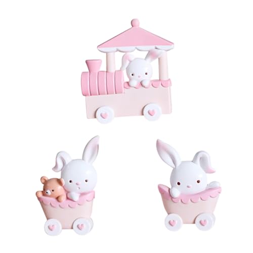 SOLUSTRE Miniatur Hase Zug Tortenaufleger Langlebig Easter Party Dekoration Kompakt Leicht als und Souvenir für Geburtstags Festtagsfeiern von SOLUSTRE
