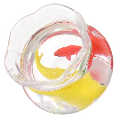 SOLUSTRE Miniatur Koi Fischglas aus Harz Lebensechte Mini Aquarium Deko Kompakte Kleine Fischskulptur für Puppenhaus und Mikro Szenen Pflegeleicht Authentische Aquarium von SOLUSTRE