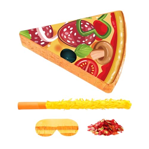 SOLUSTRE Pizza Piñata Partyspiel mit Augenbinde und Konfetti Lustige Food Deko für Kindergeburtstag Food Themed Party Cinco De Mayo Feier SOLUSTRE Pizza Piñata Partyspiel mit Augenbinde und Konfetti Lustige Food Deko für Kindergeburtstag Food Themed Party Cinco De Mayo Feier von SOLUSTRE