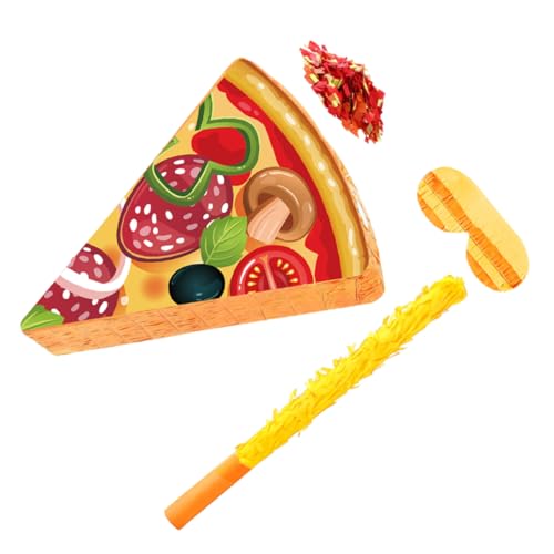 SOLUSTRE Pizza Slice Pinata Party mit Schlagstab Blindfold und Konfetti Interaktives Food Party für Kindergeburtstag Cinco De Mayo und Vielseitige Feierlichkeiten SOLUSTRE Pizza Slice Pinata Party mit Schlagstab Blindfold und Konfetti Interaktives Food Party für Kindergeburtstag Cinco De Mayo und Vielseitige Feierlichkeiten von SOLUSTRE
