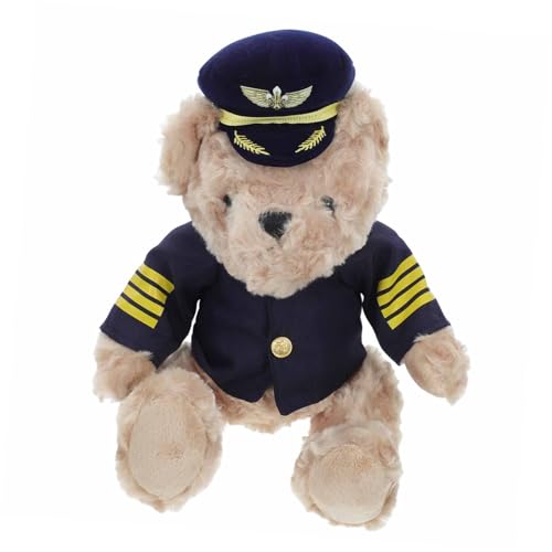 SOLUSTRE Plüschbär Bären-Mittelstücke für die Babyparty ausgestopfter Bär tragen Kuscheltiere für Jungen Pilotenplüsch Babybär Pilot-Plüschtier PP Baumwolle Brown SOLUSTRE Plüschbär Bären-Mittelstücke für die Babyparty ausgestopfter Bär tragen Kuscheltiere für Jungen Pilotenplüsch Babybär Pilot-Plüschtier PP Baumwolle Brown von SOLUSTRE