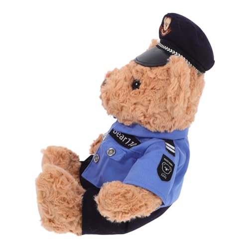 SOLUSTRE Polizeibär Puppe Simulierter Bär Kuscheltier Freundin Teen Kuschelbär Kuscheltiere Bär Kuscheltier Flauschiger Plüsch von SOLUSTRE