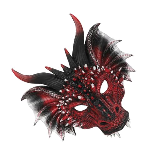 SOLUSTRE Realistische Schwarze und Rote Drachenmaske Halloween Cosplay Maske mit Einzigartigem Design für Karneval Maskerade Party und Tierkostüm Veranstaltungen SOLUSTRE Realistische Schwarze und Rote Drachenmaske Halloween Cosplay Maske mit Einzigartigem Design für Karneval Maskerade Party und Tierkostüm Veranstaltungen von SOLUSTRE