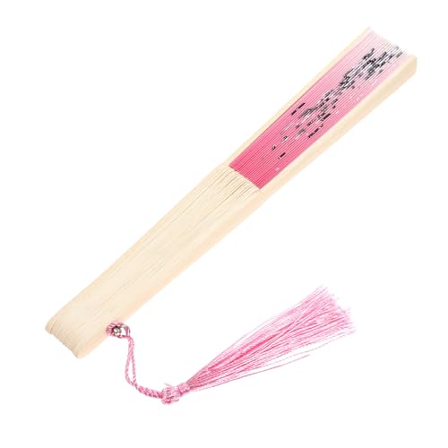 SOLUSTRE Retro Handfächer aus und Leichter Faltbarer Handfächer mit Quaste Stabiles Design für Tanz Sommer Hochzeit Wanddekoration und Traditionelle Kostüme von SOLUSTRE