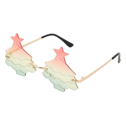 SOLUSTRE Rimless Weihnachtsbrille Metalldesign Kreative Party Sonnenbrille Damen Herren Lustige Foto Requisite Festliche Xmas Tree Brille für Weihnachtsfeier Halloween Party SOLUSTRE Rimless Weihnachtsbrille Metalldesign Kreative Party Sonnenbrille Damen Herren Lustige Foto Requisite Festliche Xmas Tree Brille für Weihnachtsfeier Halloween Party von SOLUSTRE
