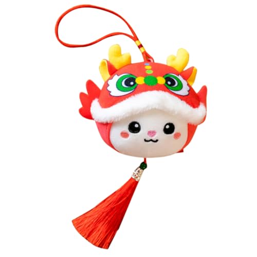 SOLUSTRE Rotes Drachen Plüschspielzeug Chinesisches Neujahr Maskottchen Kuscheliges Hängendes Deko Perfektes für Familie und Freunde von SOLUSTRE