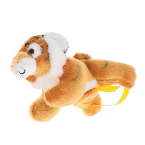 SOLUSTRE Stehende Schulter -Tigerpuppe Kuscheltier Tiger-Plüschspielzeug ausgestopfter Tiger Mini-Tier-Plüschspielzeug Tiger Mini-Tiger-Plüschtiere Tiger Stofftier Masse PP Baumwolle Orange von SOLUSTRE