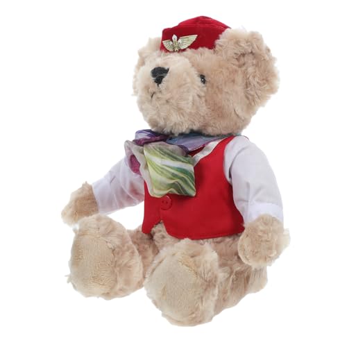 SOLUSTRE Stewardess Stoffbär Weicher Plüschbär Kuscheltier Stofftier Flugzeug Plüsch Tier Plüschbär Pilot Bär Plüschpuppe Plüschgefüllte Tiere Pilot-Plüschtier PP Baumwolle rot SOLUSTRE Stewardess Stoffbär Weicher Plüschbär Kuscheltier Stofftier Flugzeug Plüsch Tier Plüschbär Pilot Bär Plüschpuppe Plüschgefüllte Tiere Pilot-Plüschtier PP Baumwolle rot von SOLUSTRE