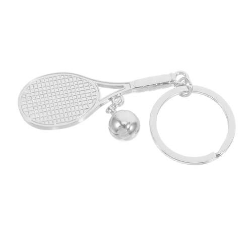 SOLUSTRE Tennis-schlüsselanhänger Tischtennisschläger Schlüsselanhänger Kleiner Tennisball-schlüsselanhänger Tennis-anhänger Badminton-schlüsselanhänger Tennis-souvenir Silver Zinklegierung von SOLUSTRE