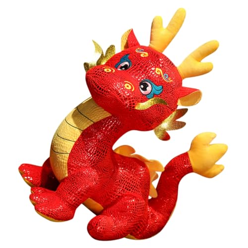 SOLUSTRE Zodiac Dragon Doll Dragon Decor Plüschdrache Drachenpuppe Niedliche Kuscheltiere Dekoration Ausgestopfter Drache Chinesischer Stil Drache Ausgestopfte Puppe Pp Baumwolle Rot von SOLUSTRE