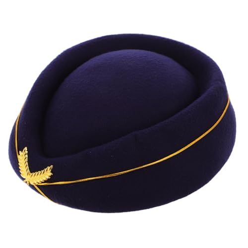 SOLUSTRE Zubehör für Stewardessenhüte Begleiter Pilot erste Flug Party favorisieren Baskenhut einheitlicher Cosplay-Hut Stewardess -Kostüm Stewardess-Hut-Kostüm Stewardess Mütze gefühlt von SOLUSTRE