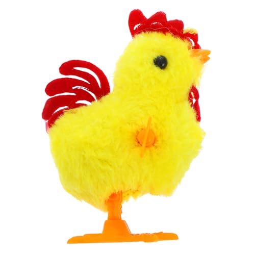 SOLUSTRE springendes Huhn Sich drehendes Uhrwerkküken Küken springendes Küken Geburtstagsgeschenk für Hüpfendes Osterhasenspielzeug Plüsch Huhn Osterhuhn Plastik von SOLUSTRE