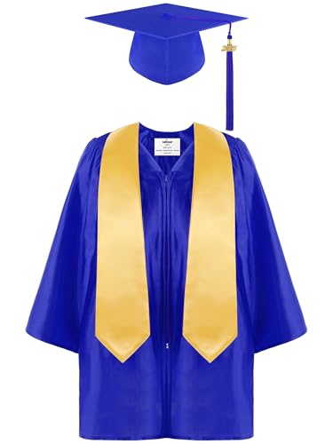 SOMSOC 4-teiliges Set für Kindergarten-Abschlusskleider, Abschlusskleider, mit Quaste, für Vorschule, Kindergarten, Abschluss, Stola, Kleid mit 2025 Quaste, Königsblau, M SOMSOC 4-teiliges Set für Kindergarten-Abschlusskleider, Abschlusskleider, mit Quaste, für Vorschule, Kindergarten, Abschluss, Stola, Kleid mit 2025 Quaste, Königsblau, M von SOMSOC