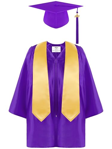 SOMSOC 4-teiliges Set für Kindergarten-Abschlusskleider, Abschlusskleider, mit Quaste, für Vorschule, Kindergarten, Abschluss, Stola, Kleid mit 2025 Quaste, Violett, S SOMSOC 4-teiliges Set für Kindergarten-Abschlusskleider, Abschlusskleider, mit Quaste, für Vorschule, Kindergarten, Abschluss, Stola, Kleid mit 2025 Quaste, Violett, S von SOMSOC
